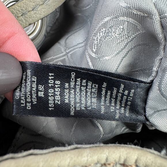 VTG Fossil Gray Pebbled Leather Maddox Distressed 1954 Keyhole Key Backpack Bag - Picture 9 of 14